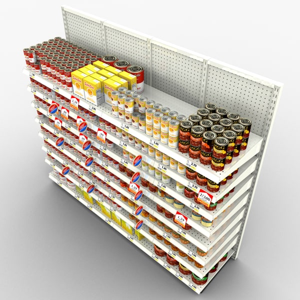 3d grocery shelves soup - - Grocery - Shelves - Soup 01 by BlueBrain